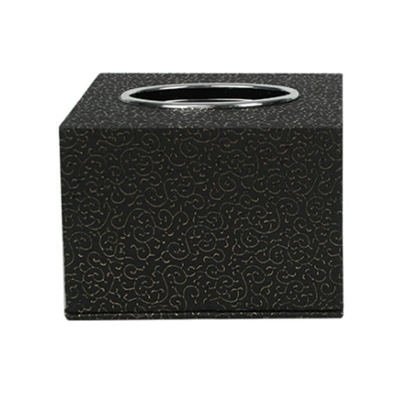 LAMIRO Black Square Tissue Box Cover for Home Office Car