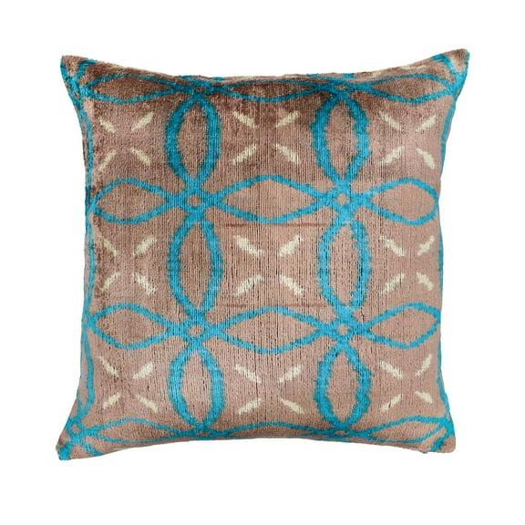 Morris Silk Velvet Ikat Pillow, 20" X 20"