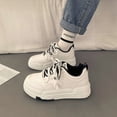thumbnail image 4 of Zapatos blancos pequeños de suela gruesa para mujer, de primavera y otoño, combinables, con cabeza redonda, estilo universitario, zapatos casuales de tabla para estudiantes, 4 of 6