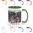 thumbnail image 1 of custom coffee Mugs - Personalized coffee Mugs with Photo Text, customized ceramic coffee Mug - customizable Mug, Funny Mug, Personalized gifts, custom Mug with Photo - Add Your Photo - 15oz green, 1 of 1