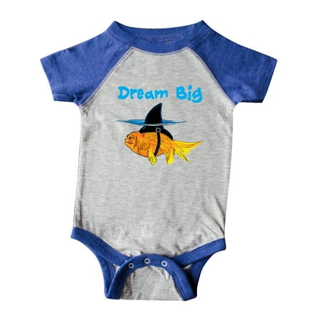 

Inktastic Dream Big Cute Goldfish with Shark Fin Gift Baby Boy or Baby Girl Bodysuit