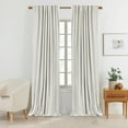 thumbnail image 2 of 100% Blackout Curtains 2 Panels Set, Thermal Insulated Linen Textured Blackout drape for Bedroom, Back Tab/Rod Pocket Curtains, Beige W42" X L45", 2 of 6