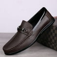 thumbnail image 6 of Men's Casual Loafers Slip On Leather Shoes Comfortable Lightweight Driving Shoes Male Moccasins Classic Penny Loafer Flats Boat Shoes Outdoor Walking Shoes, 6 of 13