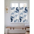 thumbnail image 6 of Kitchen Curtains 45 Inches length, Marble Window Treatment Curtain Drapes, Blue Abstract Neutral Textured Modern Watercolor Lightweight Window Panels for Living Room Bedroom, 52"x45", 2 Panels, 6 of 7