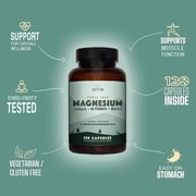 Natural Rhythm Triple Calm Magnesium Supplements for Sleep and Stress Relief, 120 Capsules