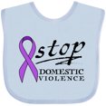 thumbnail image 3 of Inktastic Stop Domestic Violence-purple ribbon Boys or Girls Baby Bib, 3 of 4