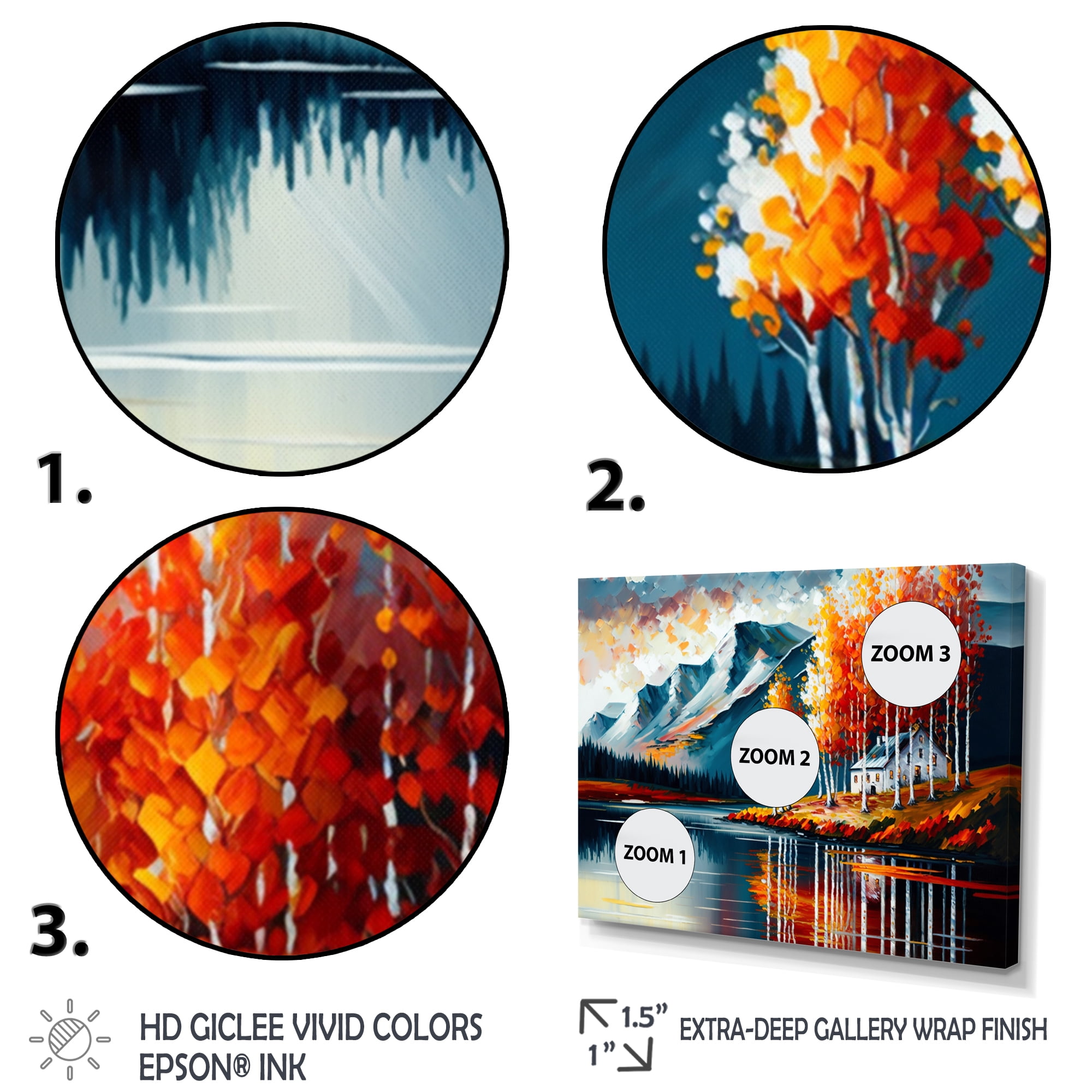 Designart Lake House Scenery In Fall V Canvas Wall Art