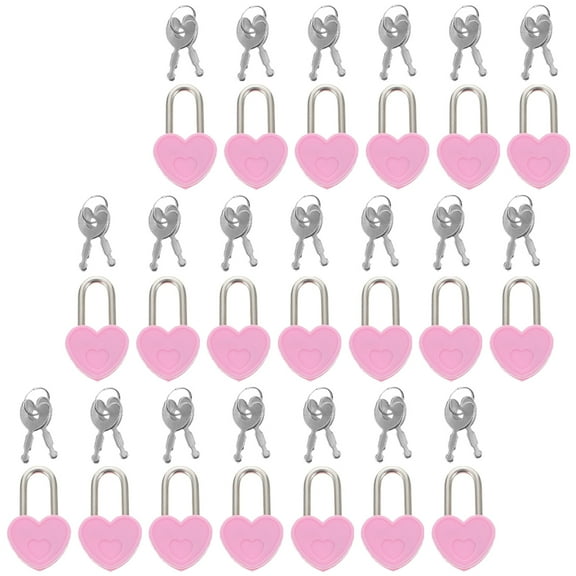 unbranded 20 sets of Small Metal Padlock Heart Shaped Padlock Storage Box Mini Lock with Key