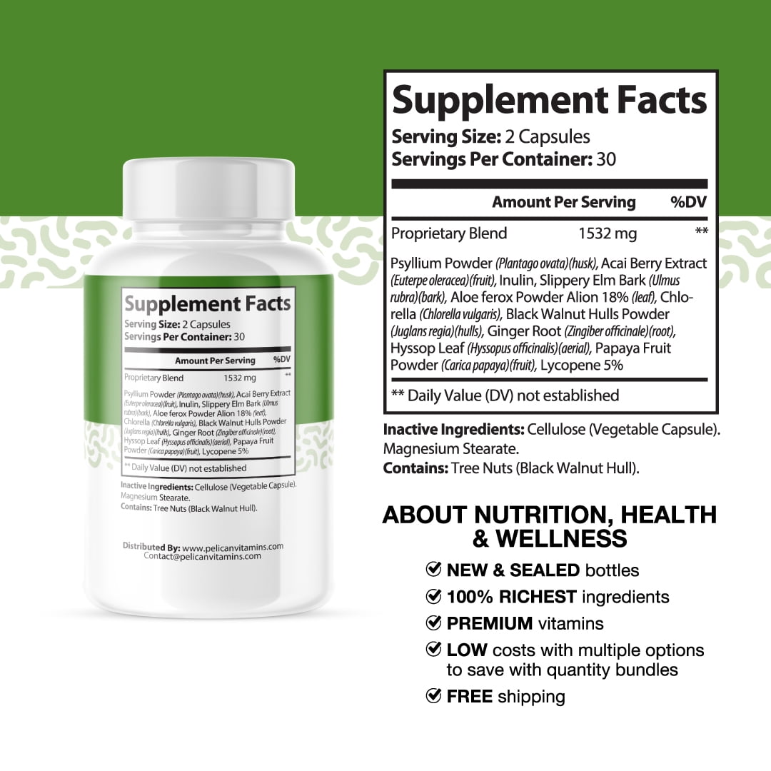 GI Revitalize -Digestive Support- 2 Bottles- 120 Capsules- Dr. Pelican