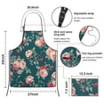 thumbnail image 3 of Pioneer Flower Floral Print Pattern Apron-Garden Aprons for Women with Pockets-Cotton Linen Waterproof Kitchen Cooking Gardening Aprons Adjustable for Kitchen,Cooking,BBQ and Salon 33x27 Inch, 3 of 7