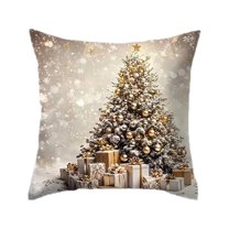 Luoshdecor Christmas Pillow Cover ,Xmas Gift,Christmas Theme Winter Decorative Throw Pillowcase for Indoor Bedroom Couch Decor 18X18 in