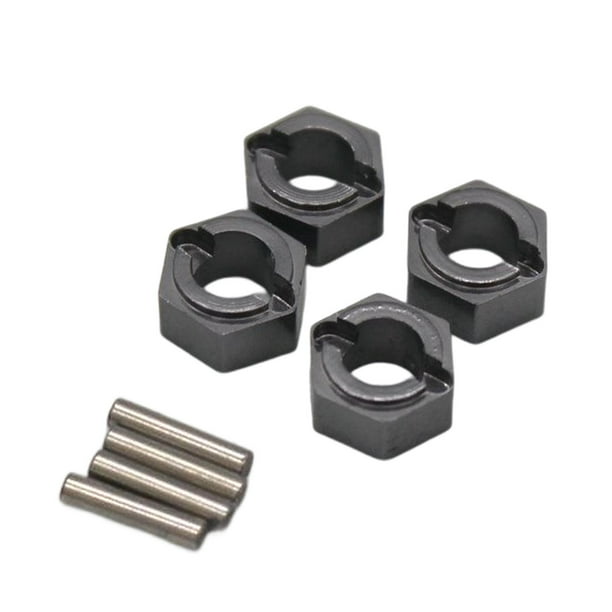 4 adaptadores de acoplamiento hexagonal, espaciadores de ruedas RC, piezas de repuesto, buje hexagonal RC para Gris oscuro