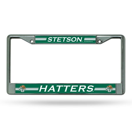 Stetson Mad Hatters Chrome Metal License Plate Frame
