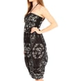 thumbnail image 3 of Sakkas Valdis Women's Boho Harem Loose Baggy Jumpsuit Pants Elephant Smock Elastic - Black - One Size, 3 of 5