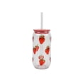 thumbnail image 4 of Just Feed Me by Jessie James Decker 4-Piece 18oz Embossed Strawberry Can Sipper Tumbler with Straw Set, 4 of 9