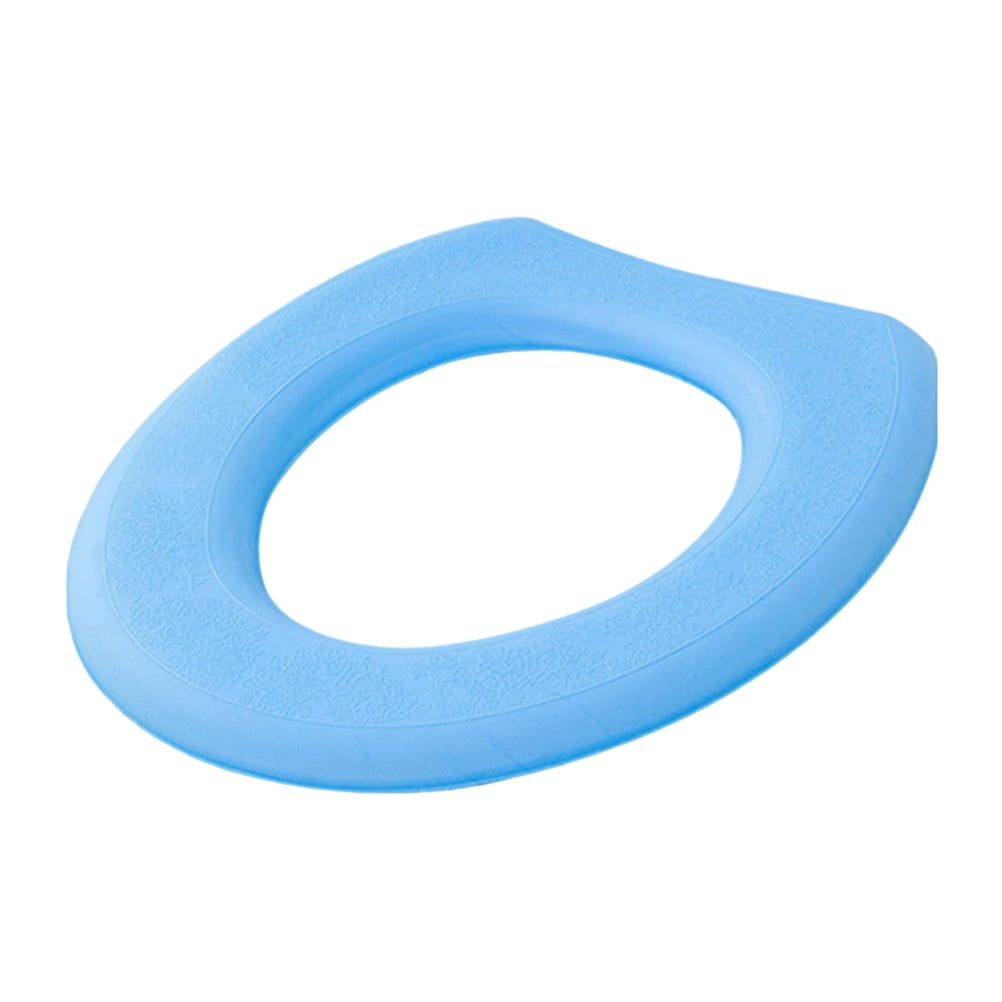 Household Toilet Closestool Mat Waterproof EVA Thickening Warm General Paste Type Toilet Pad Supplies for Home Bathroom (Blue)