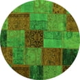 thumbnail image 1 of Ahgly Company Indoor Round Patchwork Green Transitional Area Rugs, 6' Round, 1 of 1