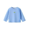 thumbnail image 5 of Piuwrlz Girls Long Sleeve T-Shirt Kids Cotton Shirts Round Neck T Shirt Tops Light Blue Size 4 Years, 5 of 5