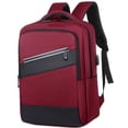 thumbnail image 1 of Mochila para ordenador portátil de viaje, mochilas para adolescentes universitarios, mochila para mujer y hombre con puerto de carga USB, rojo, 1 of 5
