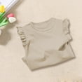 thumbnail image 2 of Ruyang Baby Girls Ruffles Sleeve Tank Top Solid Crew Neck 2025 Summer Tshirts Tops Toddler Sport Casual Vest Undershirts, 2 of 9