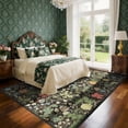 thumbnail image 2 of ATHOPE Floral 5x7 Area Rug, Machine Washable Rugs Soft Non Slip Low Pile Rugs for Living Room Bedroom Nursery Kitchen Dining Room Indoor, Large Floral Print Pattern Carpet, Dark Green, 2 of 8