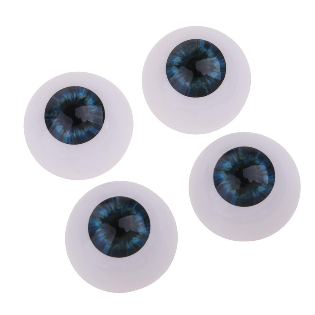 4pcs 24mm Acrylic Eyeballs Eyes for Newborn Baby Doll BJD Doll Accs DIY Blue 