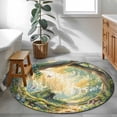 thumbnail image 4 of Watercolor Forest Round Rug 3.3ft Washable Circle Entryway Rugs Non Slip Spring Botanical Floral Area Rug Indoor Floor Carpet for Bedroom Kitchen Living Room Home Office Dining Room Nursery, 4 of 8
