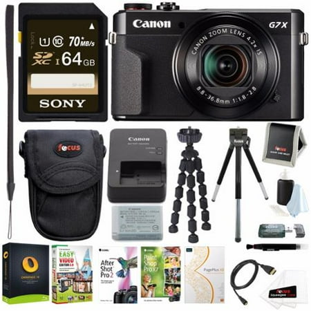 Canon PowerShot G7X Mark II Digital Camera + Corel Software Suite + Accessory (Best Gimbal For Canon G7x)