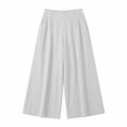 thumbnail image 5 of Womens Stretchy Dress Pants Straight Wide Leg Work Trousers Business Casual Pull On office Slacks White XL(XL), 5 of 6