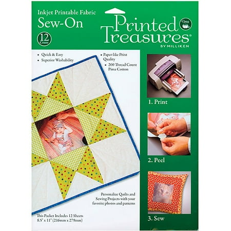 Printed Treasures Sew-On Ink Jet Fabric Sheets, White