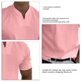 thumbnail image 4 of Camiseta de verano con cuello en V para hombre de gimnasio con bolsillo de algodón elástico suave transpirable Fitness camisa de manga corta para hombre, 4 of 4