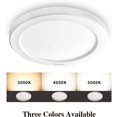 thumbnail image 4 of Youtob LED Ceiling Light Flush Mount with Adjustable 3 Colors, 15W 1500lm Round Lighting Fixture for Kitchens, Closets, Hallways, Stairwells, Bedrooms(3000k/4000k/5000k Available) (White), 4 of 6