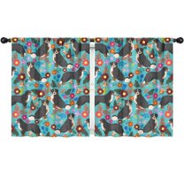 Blackout Kids Curtains,Bernese Mountain and Flower Childrens Insulated Curtains Set Of 2,Bedroom Essentials,Toddler Room Decor 52"x63"(132x160cm)