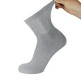 thumbnail image 3 of 3 Pairs of Diabetic Cotton Quarter Socks with Non Binding Top (Gray, Sock Size 10-13), 3 of 6