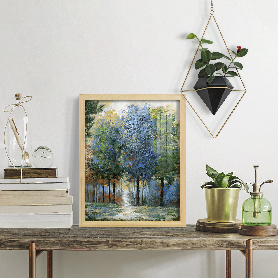 Afternoon Light -Framed Print w/glass-Natural Wood