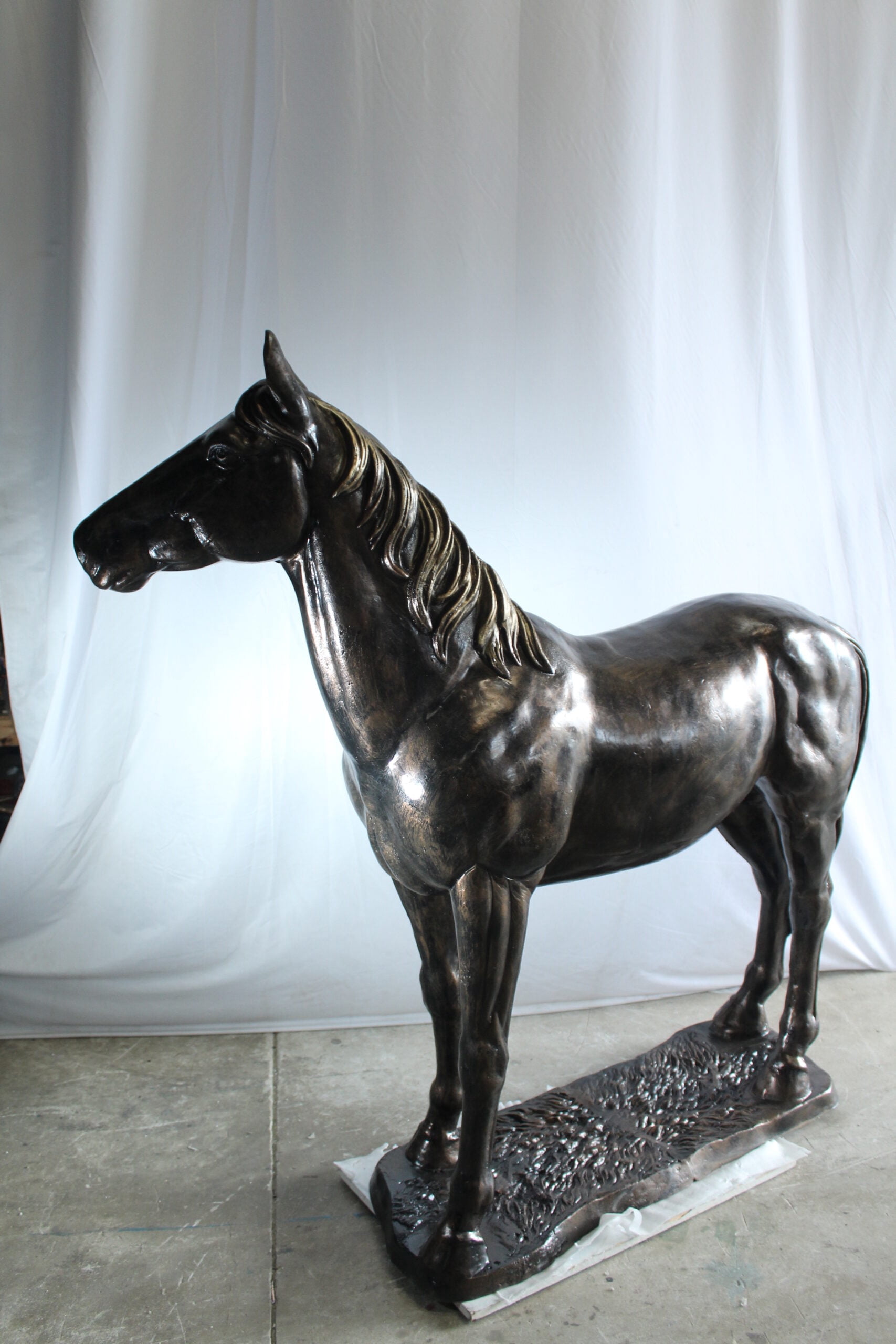 Nifao Majestic Aluminum Horse Statue Life Size Decorative Art – Garden Outdoor Decor Sculpture, 76"L x 19"W x 67"H