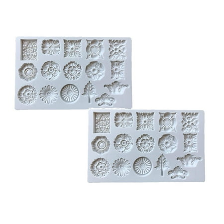 

Retro Shape Cake Decorative Gem Flower Petal Chocolate Clay Glue Accessories *2PCS cake molds for baking shapes resin kits and molds complete set cupcake boxes