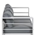 thumbnail image 4 of Demi Bonn Outdoor Loveseat Sofa Aluminum Patio Furniture with Wide Armrests, All-Weather Metal Outdoor Couch with Cushions, Gray, 4 of 11