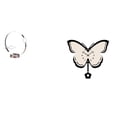 thumbnail image 1 of Elegante estante de metal y organizador decorativo de reloj de pared con forma de mariposa para oficina, comedor, y habitación infantil., 1 of 8