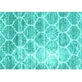 thumbnail image 1 of Ahgly Company Machine Washable Indoor Rectangle Abstract Turquoise Blue Contemporary Area Rugs, 2' x 4', 1 of 4