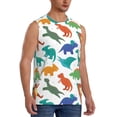 thumbnail image 2 of Kdxio Colorful Dinosaur for Men's Muscle T-shirt,Sleeveless for Workout Running Athletic Gym Lounge Casual, 2 of 7
