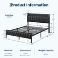 thumbnail image 5 of Faux Leather Platform Bed Frame w/USB Charging Station - Button Tufted Headboard & Storage (Full/Queen/King, 800lb Capacity), 5 of 8