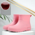 thumbnail image 5 of Dasayo Waterproof Women's Boots Ankle Pink Rain Fall Flat Heel Slip on Booties Woman Shoes 39, 5 of 9
