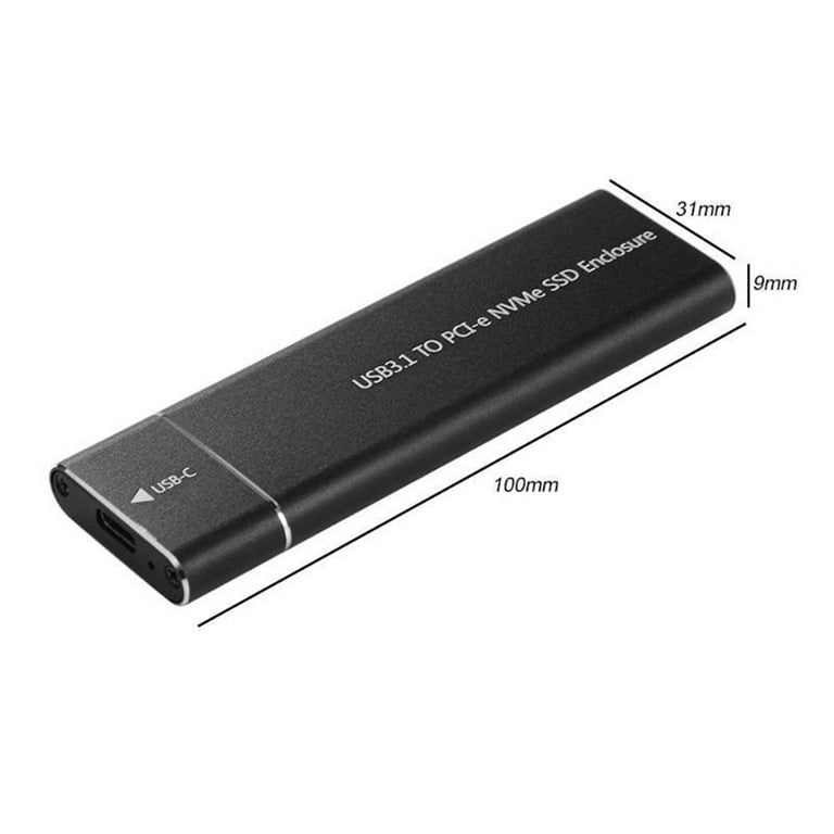M.2 NVMe SSD Enclosure Adapter 10Gbps USB C 3.1 Gen2 NVMe Case External Enclosure  NVMe Reader NVMe Case Black 