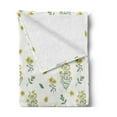 thumbnail image 2 of Botanical Soft Flannel Fleece Throw Blanket, Remedy Concept Healing Wildflowers and Herbs Pattern, Cozy Plush for Indoor and Outdoor Use, 50" x 70", Reseda Green Yellow, by Ambesonne, 2 of 5