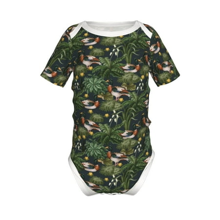 

Coaee Mallard Ducks And Water for Soft Baby Short-Sleeve Bodysuit Baby Climbing Clothes Baby Girls Boys Bodysuit Romper-2 Years