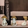 thumbnail image 4 of Yoga Mushroom Figurines, Cute Mushroom Decor Accent for Desktop, Bookshelf, Shelf, Home, Fairy Garden, Meditation Statues, Gift for Women, 4 of 10