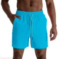 thumbnail image 2 of JTieacloth Men's Casual Shorts, Elastic Waist Men Swim Trunks Lightweight Comfort Summer Beach Wear(Blue), 2 of 7