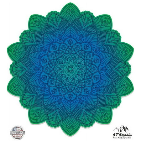 Detailed Mandala Beautiful Flower Design - 3" Vinyl Sticker - For Car Laptop I-Pad Phone Helmet Hard Hat - Waterproof Decal