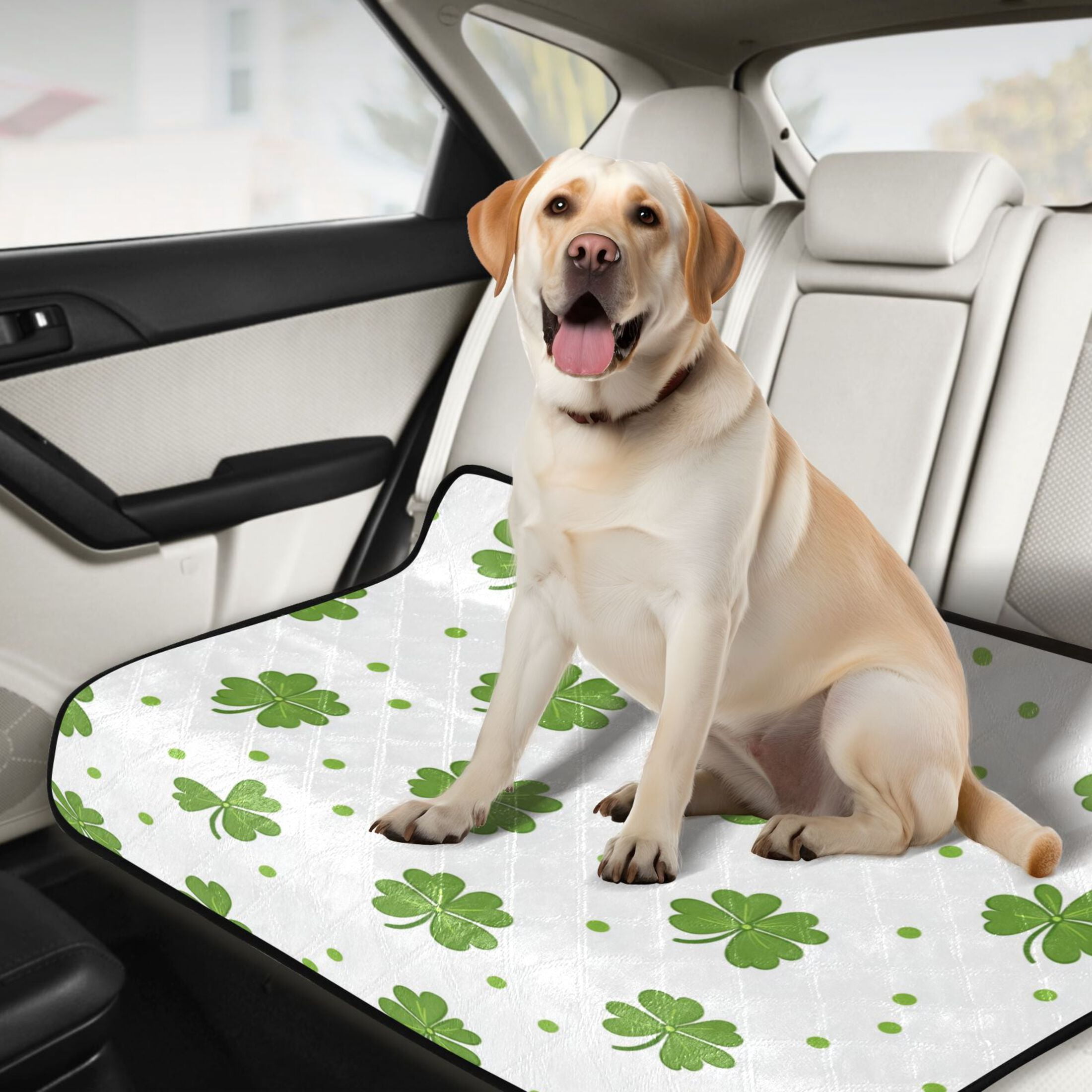 Washable Pet Pee Pads with Super Absorbent Reusable Training Pads for Dogs & Cats Shamrock Leaves and Polka Dots